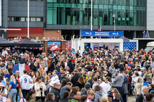 Spectators outside Old Trafford