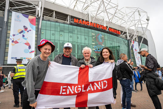 Spectators outside Old Trafford
