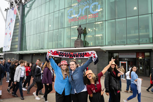 Spectators outside Old Trafford