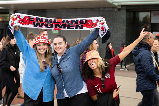 Spectators outside Old Trafford
