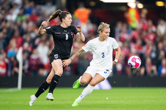 Barbara Martina Dunst of Austria and Rachel Daly of England