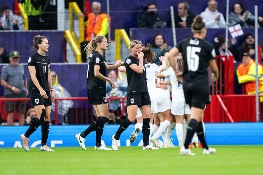 Verena Hanshaw of Austria looks dejected
