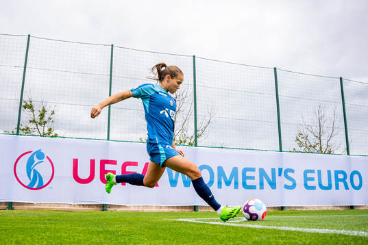 Guro Reiten of the Norwegian national football team at a