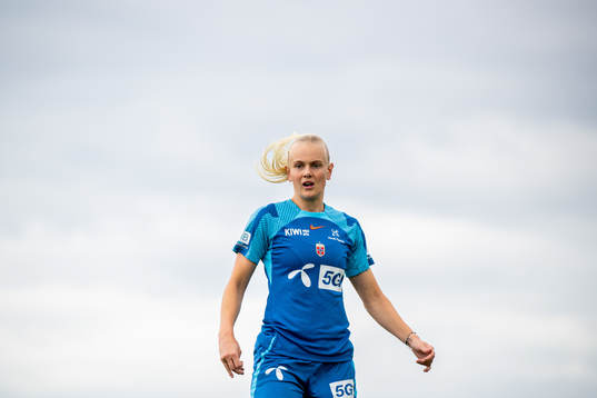 Karina Sævik of the Norwegian national football team at a