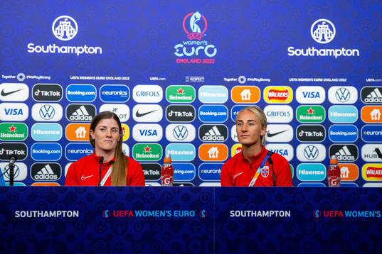 Maren Mjelde and Anja Sønstevold of the Norwegian national