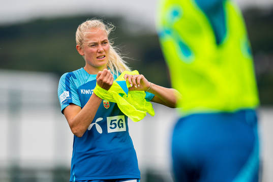 Guro Bergsvand of the Norwegian national football team at a