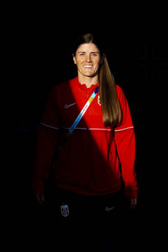 Maren Mjelde of the Norwegian national football team enters