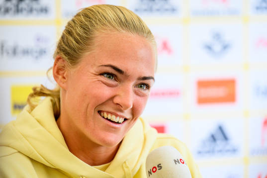 Magdalena Eriksson is interviewed by the media