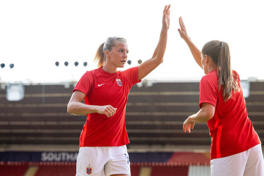 Ada Hegerberg of Norway warms up