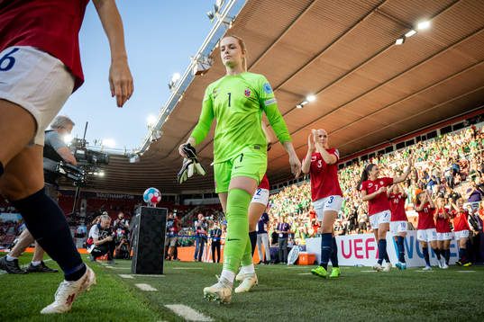 Goalkeeper Guro Pettersen of Norway