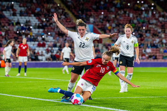 Abbie Magee of Northern Ireland and Caroline Graham Hansen