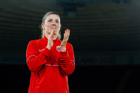 Maren Mjelde of Norway celebrates