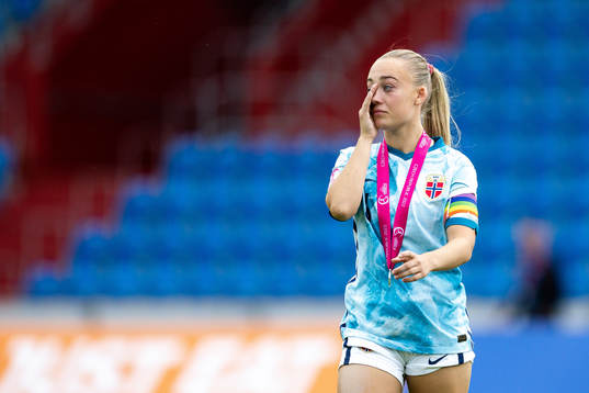 Julie Jorde of Norway looks dejected