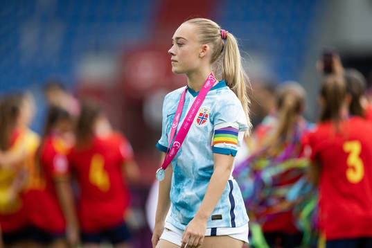 Julie Jorde of Norway looks dejected