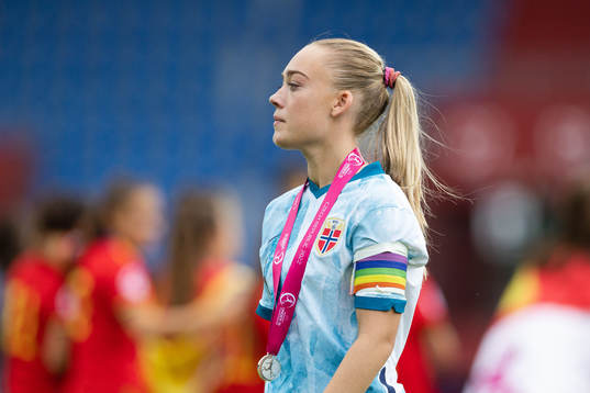 Julie Jorde of Norway looks dejected
