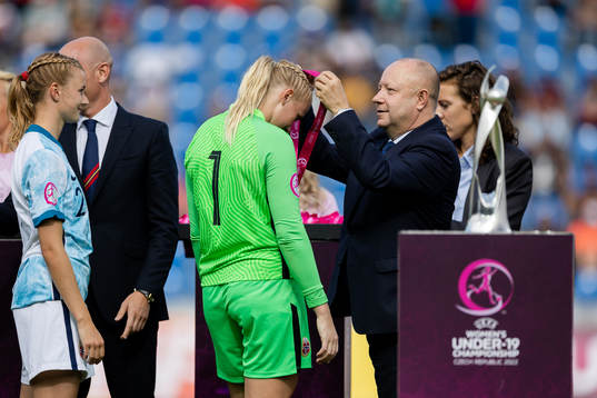 Goalkeeper Selma Panengstuen of Norway looks dejected