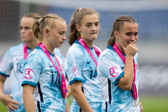Emma Iversen of Norway looks dejected