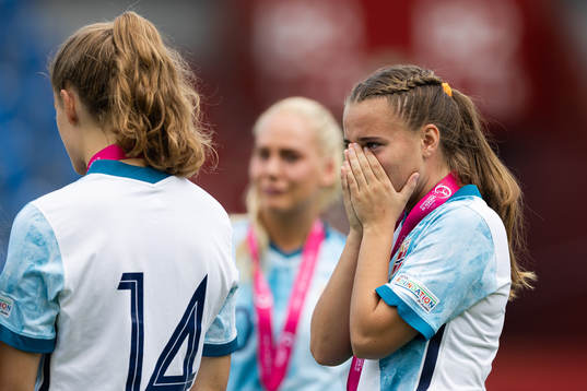 Selma Løvås of Norway looks dejected
