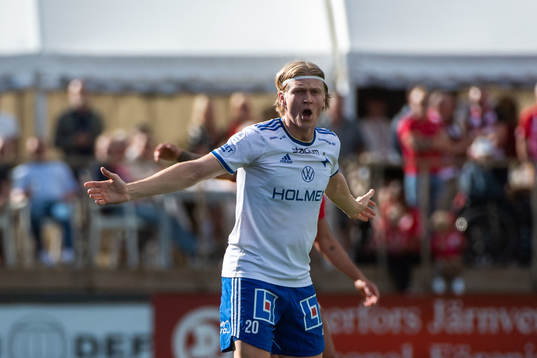 IFK Norrköpings Daniel Fritz Eid reagerar