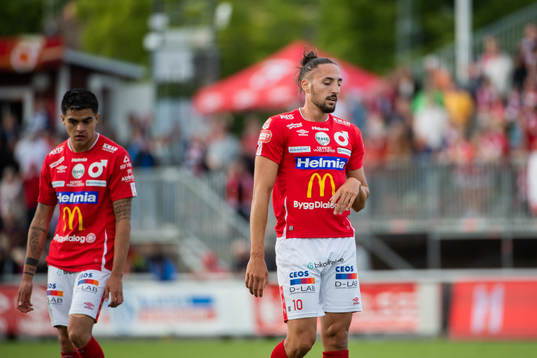 Degerfors Diego Campos och Dijan Vukojević deppar