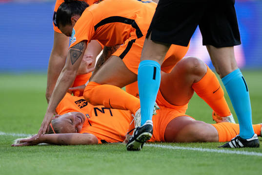 Stefanie Van Der Gragt of Netherlands in pain