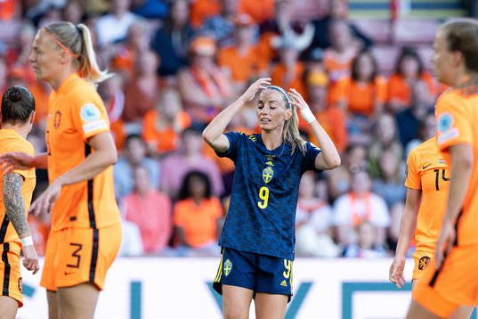 Kosovare Asllani of Sweden looks dejected