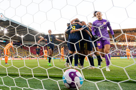 Goalkeeper Daphne Van Domselaar of Netherlands looks
