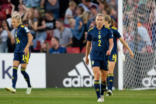 Jonna Andersson of Sweden looks dejected