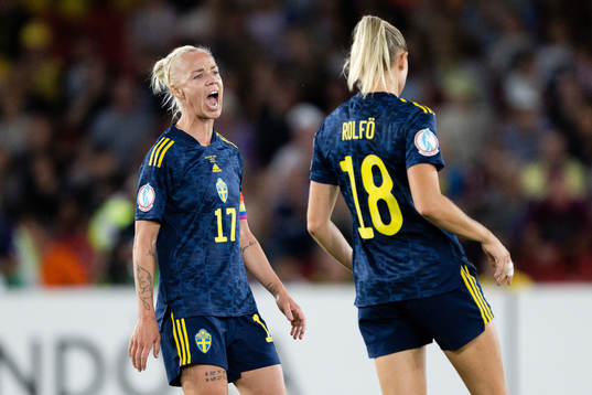 Caroline Seger of Sweden reacts