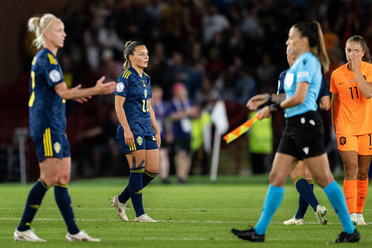 Johanna Rytting Kaneryd of Sweden looks dejected