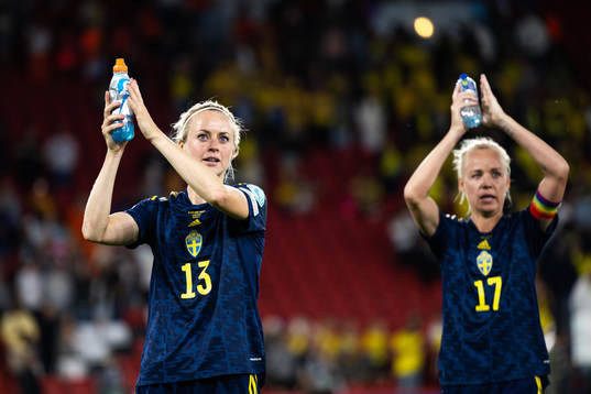 Amanda Ilestedt and Caroline Seger of Sweden