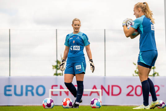 Goalkeeper Guro Pettersen of the Norwegian national
