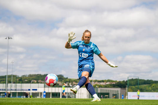 Goalkeeper Aurora Mikalsen of the Norwegian national