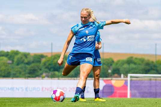 Guro Bergsvand of the Norwegian national football team at a