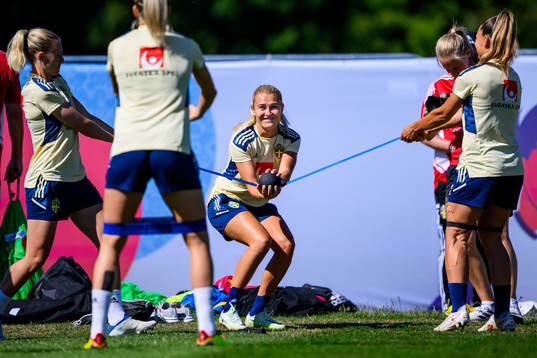 Amanda Nilden of the Swedish national football team at a