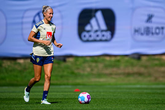 Emma Kullberg of the Swedish national football team at a