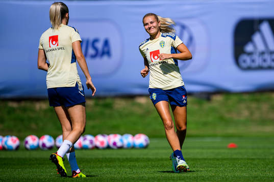 Amanda Nilden of the Swedish national football team at a
