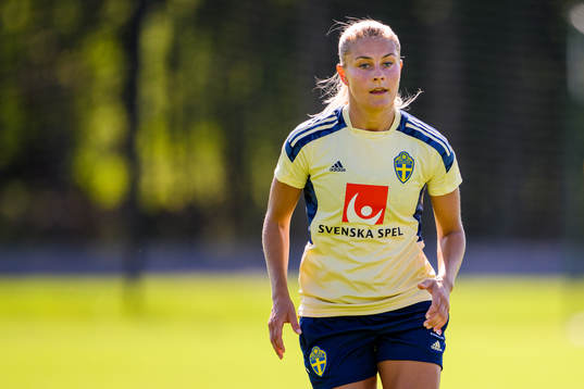 Amanda Nilden of the Swedish national football team at a