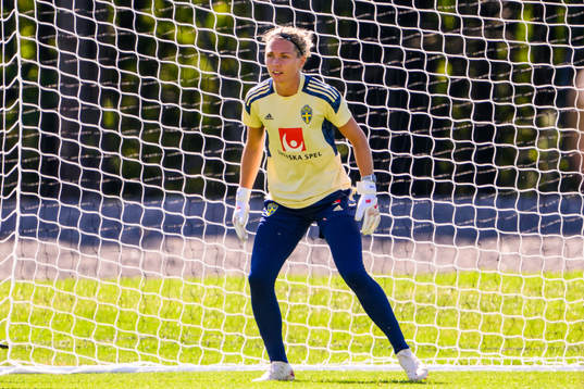 Goalkeeper Jennifer Falk of the Swedish national football