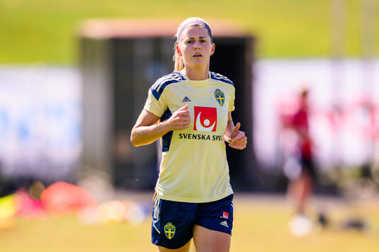 Olivia Schough of the Swedish national football team at a