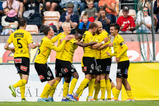 Mjällbys spelare jublar