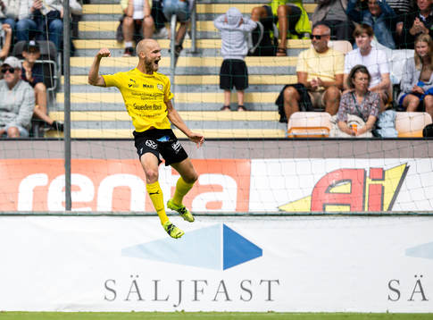 Mjällbys Viktor Gustafson jublar
