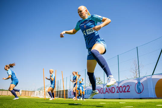 Karina Sævik of the Norwegian national football team at a