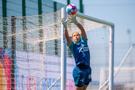 Goalkeeper Aurora Mikalsen of the Norwegian national