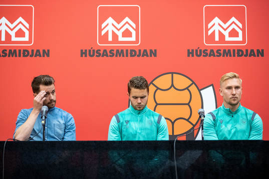 Kari Arnason, head of sports, Julius Magnusson and Peter
