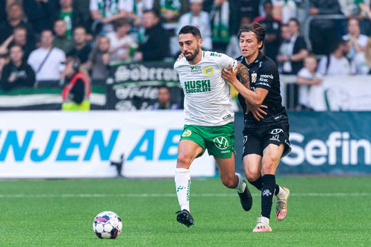 Hammarbys Nahir Besara och IFK Göteborgs Simon Thern