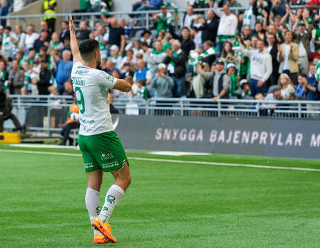 Hammarbys Astrit Selmani jublar