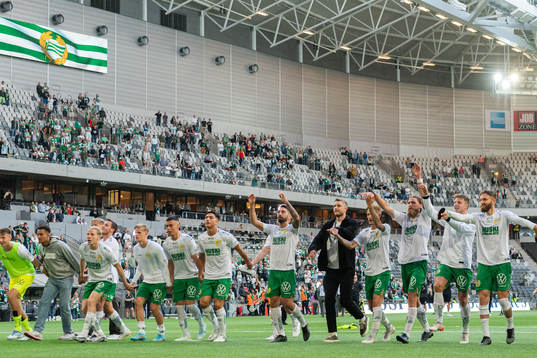 Hammarbys spelare jublar