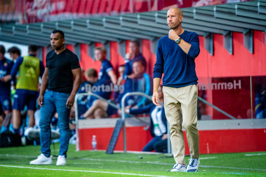 Helsingborgs tränare Alvaro Santos och tränare Mattias