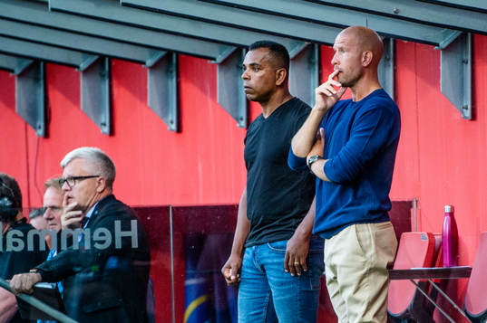 Helsingborgs tränare Alvaro Santos och tränare Mattias